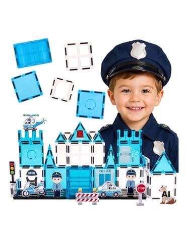 ⁨WOOPIE Klocki Magnetyczne 3D Zestaw Komisariat Policji 42el.⁩ w sklepie Wasserman.eu