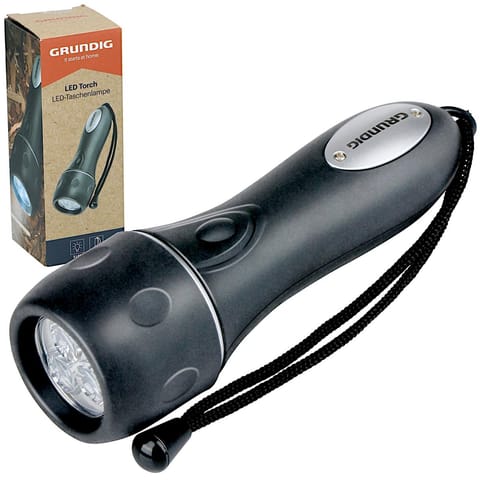⁨LATARKA RĘCZNA LED GRUNDIG 3 LED 16CM NA 2 BATERIE AA⁩ w sklepie Wasserman.eu