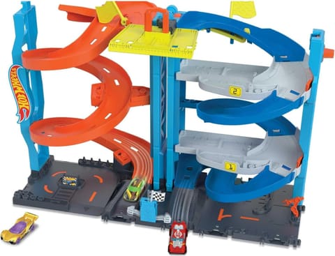 ⁨Mattel HKX43 Hot Wheels City Wyścigowa Wieża 2w1 Tor Zjeżdzalnia⁩ w sklepie Wasserman.eu