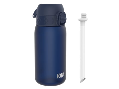 ⁨ION8 Butelka na wodę ze słomką dla dzieci BPA Free 350ml Granatowy Navy⁩ w sklepie Wasserman.eu
