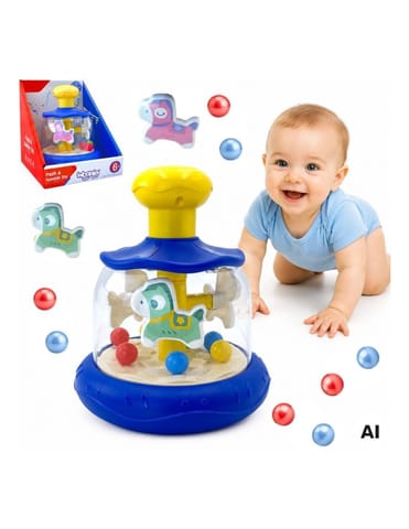 ⁨WOOPIE BABY Kolorowe Koniki Niebieski Bączek Karuzela z Kulkami⁩ w sklepie Wasserman.eu