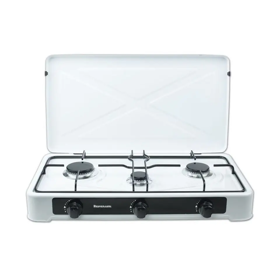 ⁨Countertop Hob Gas Ravanson K-03TB [white; 3 zone(s)]⁩ at Wasserman.eu