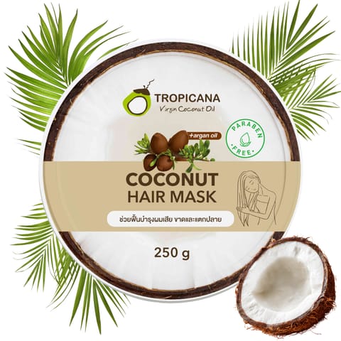 ⁨Tropicana Virgin Coconut Oil Bio Maska do Włosów Wegańska 250 ml⁩ w sklepie Wasserman.eu