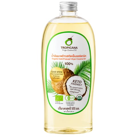 ⁨Tropicana Virgin Coconut Oil Bio Olej Kokosowy do Włosów, Skóry Wegański 500 ml⁩ w sklepie Wasserman.eu