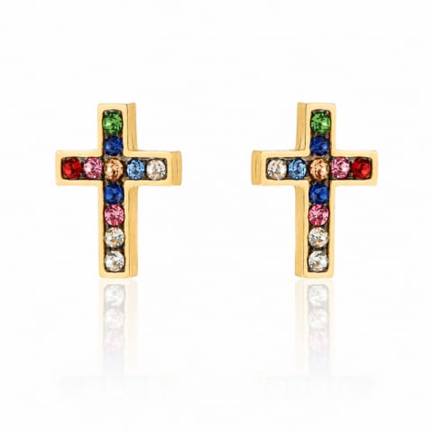 ⁨Gold-plated stainless steel earrings stick KST2101⁩ at Wasserman.eu