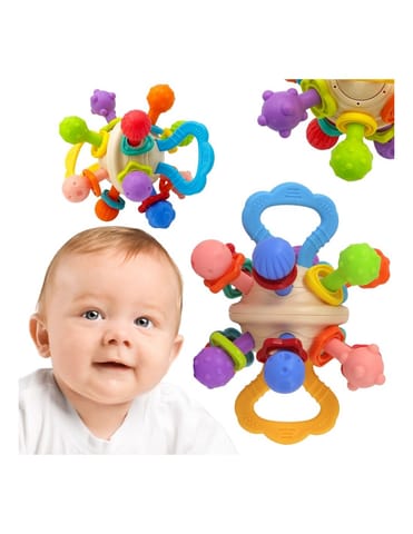 ⁨WOOPIE BABY Miękka Grzechotka 2w1 Gryzak Zabawka Sensoryczna dla Niemowląt 0m+⁩ w sklepie Wasserman.eu