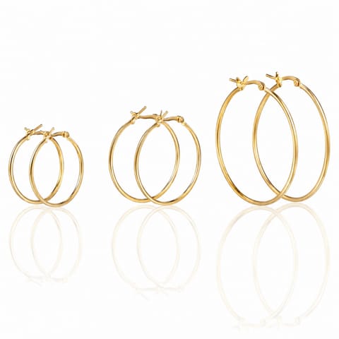 ⁨Set of 3 pairs of earrings wheels gold K1511⁩ at Wasserman.eu