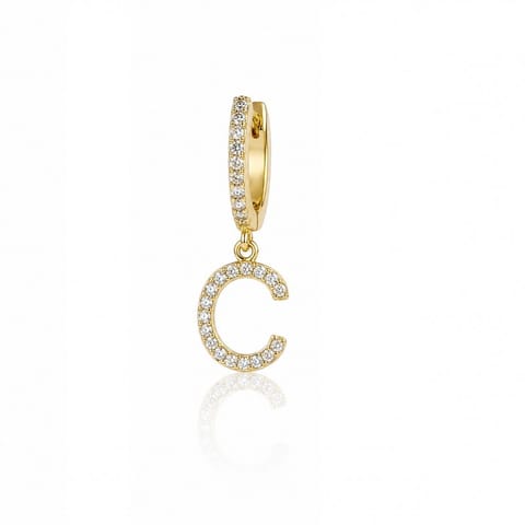 ⁨Gold-plated earrings letter C KST1683C⁩ at Wasserman.eu