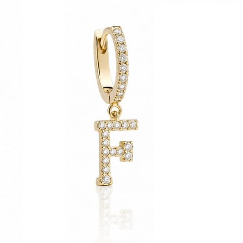 ⁨Gold-plated earrings letter F KST1683F⁩ at Wasserman.eu