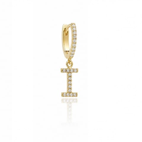 ⁨Gold-plated earrings letter I KST1683I⁩ at Wasserman.eu