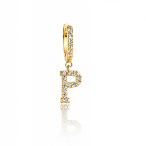 ⁨Gold-plated earrings letter P KST1683P⁩ at Wasserman.eu