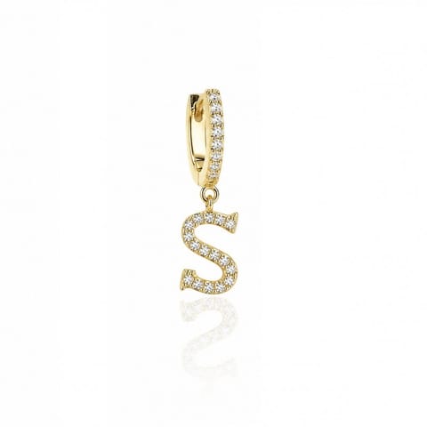 ⁨Gold-plated earrings letter S KST1683S⁩ at Wasserman.eu