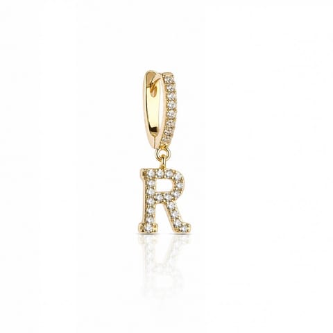 ⁨Gold-plated earrings letter R KST1683R⁩ at Wasserman.eu
