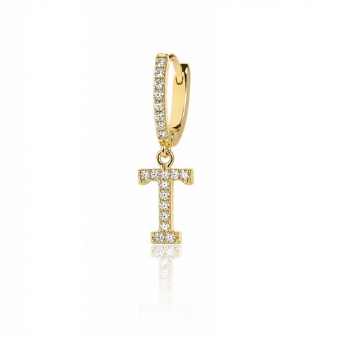 ⁨Gold-plated earrings letter T KST1683T⁩ at Wasserman.eu