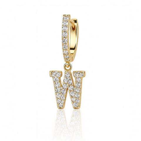 ⁨Gold-plated earrings letter W KST1683W⁩ at Wasserman.eu