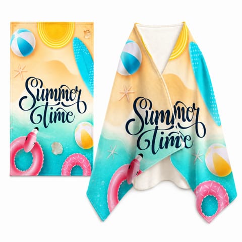 ⁨Ręcznik plażowy, na basen SUMMER TIME, wakacyjny morze 150x70 REC54WZ10⁩ w sklepie Wasserman.eu