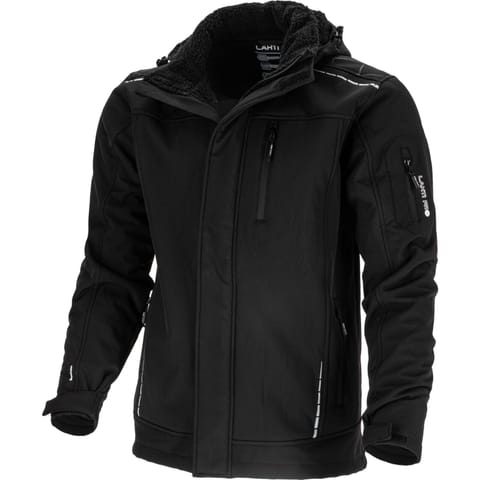 ⁨SOFTSHELL JACKET, HOOD, INSULATED, BLACK, "XL", CE, LAHTI⁩ at Wasserman.eu