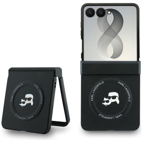 ⁨Karl Lagerfeld Karl & Choupette Pins MagSafe - Etui Samsung Galaxy Z Flip 8 (czarny)⁩ w sklepie Wasserman.eu