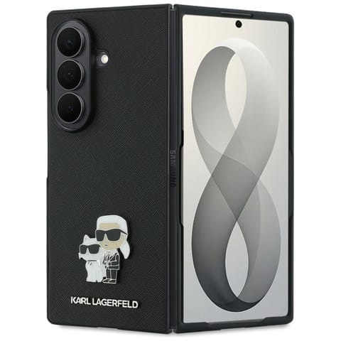 ⁨Karl Lagerfeld Saffiano Karl & Choupette Pin - Etui Samsung Galaxy Z Fold 8 Ultra (czarny)⁩ w sklepie Wasserman.eu
