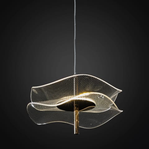 ⁨Lampa wisząca Mariposa złota 3000K (Barwa światła delikatnie ciepła, Kolor Złoty, Możliwość ściemniania nie)⁩ w sklepie Wasserman.eu