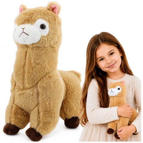⁨Pluszowa Alpaka Lama Maskotka Przytulanka Miękkie Futerko Kremowa 28 cm⁩ w sklepie Wasserman.eu