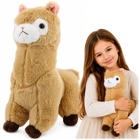 ⁨Pluszowa Alpaka Lama Maskotka Przytulanka Miękkie Futerko Kremowa 38 cm⁩ w sklepie Wasserman.eu
