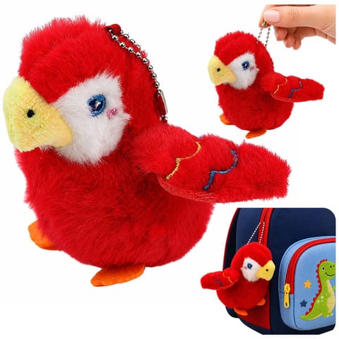 ⁨Pluszowy Ptaszek Papuga Maskotka Na Breloku z Zawieszką Czerwona 9 cm⁩ w sklepie Wasserman.eu