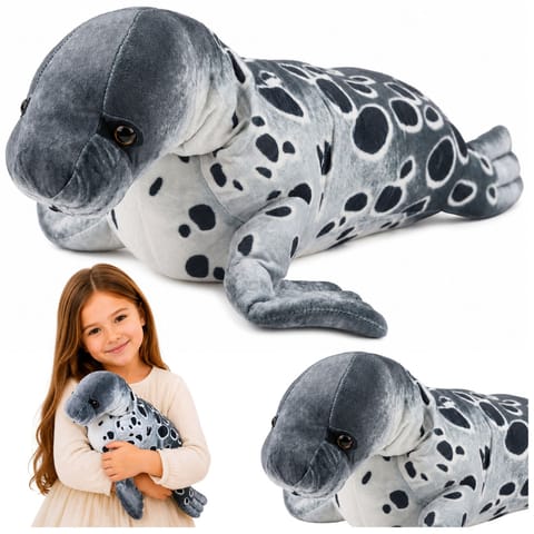 ⁨Foka Pluszowa Maskotka Przytulanka Realistyczna Szara 50 cm⁩ w sklepie Wasserman.eu