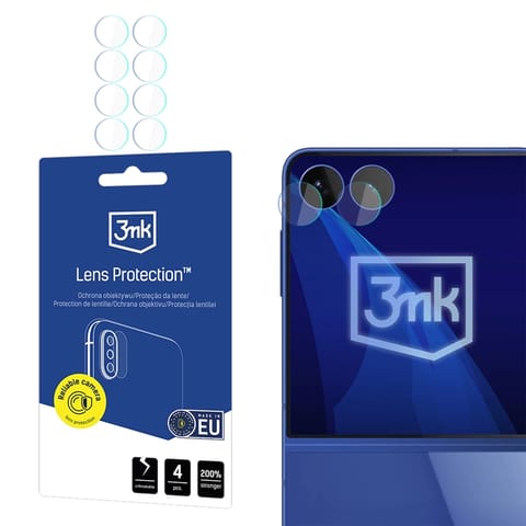 ⁨3mk Lens Protection - Szkło na obiektyw aparatu Samsung Galaxy Z Flip 8 (4 zestawy)⁩ w sklepie Wasserman.eu