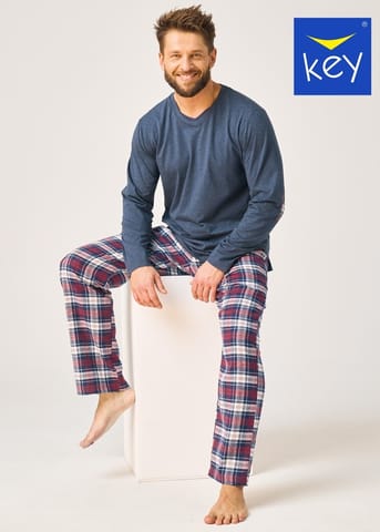 ⁨PIŻAMA KEY MNS-410 B26 (kolor ciemny niebieski, rozmiar L)⁩ w sklepie Wasserman.eu