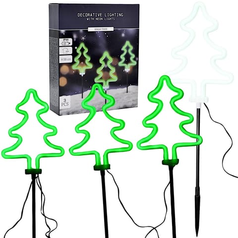 ⁨LAMPKI OGRODOWE STICK CHOINKI NEON LED 58 CM 3 SZT ZIELONE IP44⁩ w sklepie Wasserman.eu