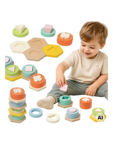 ⁨CLASSIC WORLD Sorter Montessori Kształtów i Kolorów Układanka Wieża⁩ w sklepie Wasserman.eu