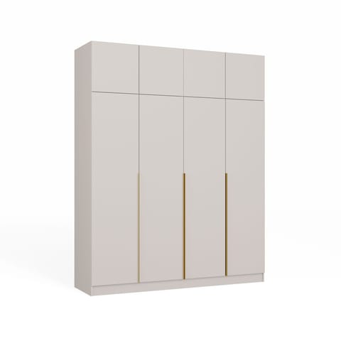 ⁨Szafa SENSO 4D Z NADSTAWKĄ Wysoka KASZMIR Drzwi Złote Uchwyty 250x200 Cm⁩ w sklepie Wasserman.eu