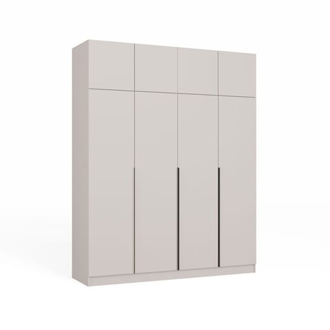 ⁨Szafa SENSO 4D z NADSTAWKĄ Wysoka KASZMIR Drzwi Czarne Uchwyty 250x200 Cm⁩ w sklepie Wasserman.eu