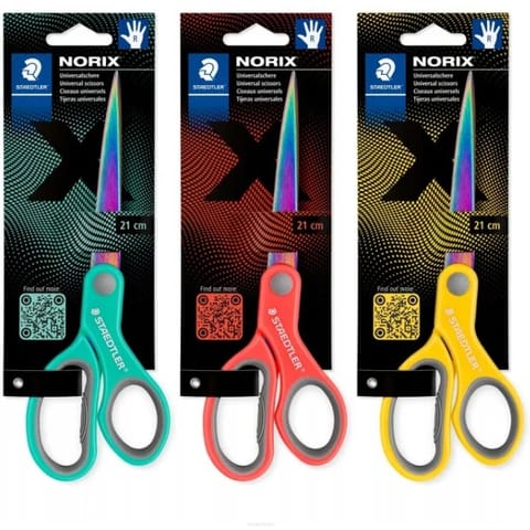 ⁨Nożyczki NORIX 21cm kolorowe ostrze, blister S 965 21X BK STAEDTLER⁩ w sklepie Wasserman.eu