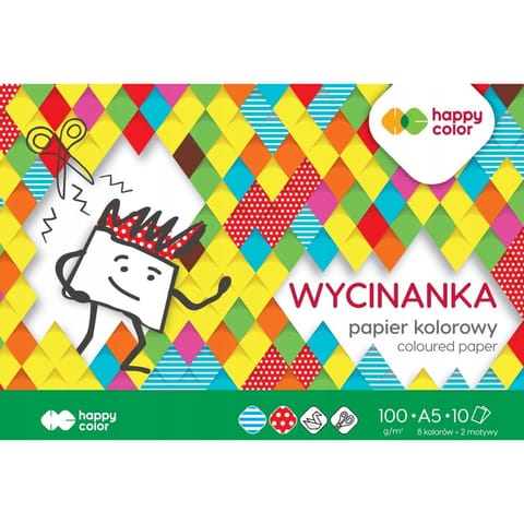 ⁨Blok z papierem kolorowym błyszczącym A5 10kolorów 80g. HA 3708 1520-A10LU HAPPY COLOR⁩ w sklepie Wasserman.eu