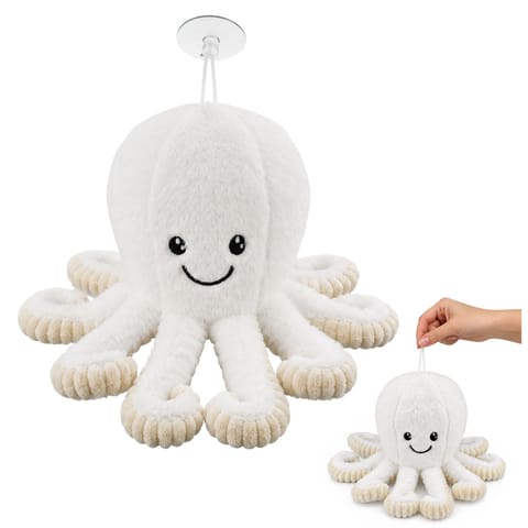 ⁨Pluszowa Ośmiornica Maskotka Przytulanka Z Przyssawką Biała 16 cm⁩ w sklepie Wasserman.eu