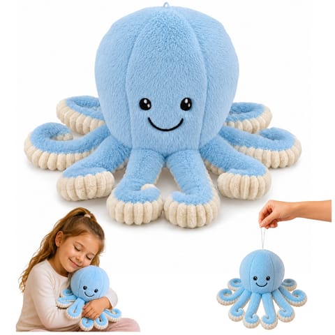 ⁨Pluszowa Ośmiornica Maskotka Przytulanka Sprężyste Macki Niebieska 30 cm⁩ w sklepie Wasserman.eu
