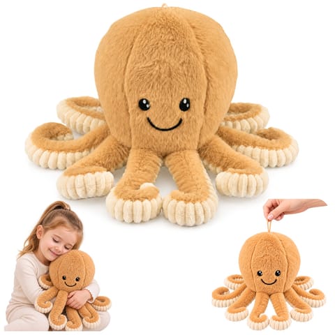 ⁨Pluszowa Ośmiornica Maskotka Przytulanka Sprężyste Macki Beżowa 50 cm⁩ w sklepie Wasserman.eu