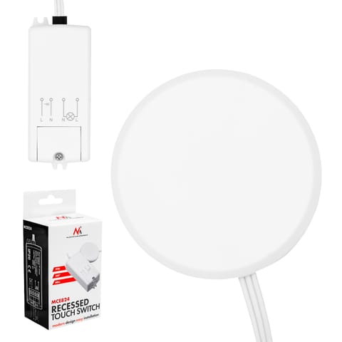 ⁨Włącznik dotykowy do zabudowy Maclean, do zabudowy  40mm, 110-240V AC, max. obciążenie 600W dla LED, MCE824⁩ w sklepie Wasserman.eu