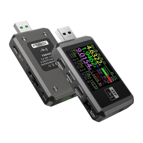 ⁨Tester portu USB FNIRSI FNB48P Czarny⁩ w sklepie Wasserman.eu