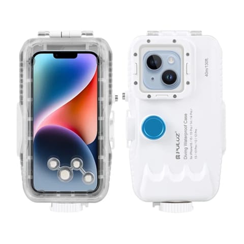 ⁨Etui Puluz wodoodporne 40m do iPhone z zaworem jednokierunkowym (biała)⁩ w sklepie Wasserman.eu
