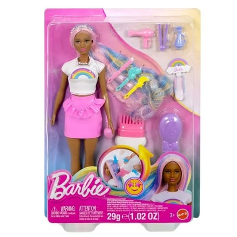 ⁨Lalka Barbie z tęczowymi, błyszczącymi włosami⁩ w sklepie Wasserman.eu
