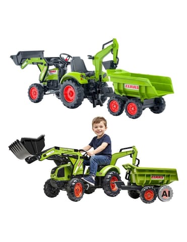 ⁨FALK Traktor na Pedały Claas Axos 330 z Koparką i Przyczepą 3-7 lat⁩ w sklepie Wasserman.eu