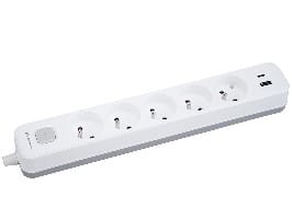 ⁨Przedłużacz TRACER Grid 5S Mobile Ready (5 gniazd,wyłącznik, 1x USB A+ 1x Type C, max 20W, white&grey)⁩ w sklepie Wasserman.eu