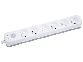 ⁨Przedłużacz TRACER Grid 6S 1,5m (6 gniazd,wyłącznik, white&grey)⁩ w sklepie Wasserman.eu