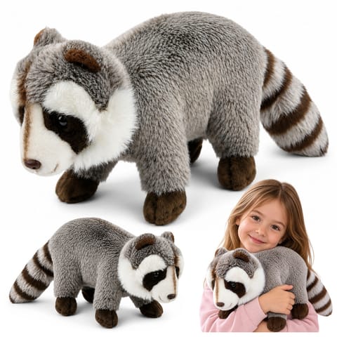 ⁨Pluszowy Szop Maskotka Przytulanka Realistyczny Szary 45 cm⁩ w sklepie Wasserman.eu