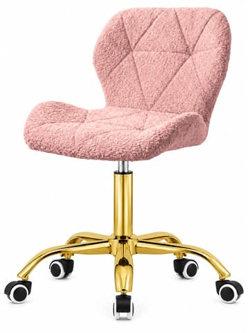 ⁨Krzesło obrotowe VASTO OFFICE BARANEK BOUCLE PINK GOLD⁩ w sklepie Wasserman.eu