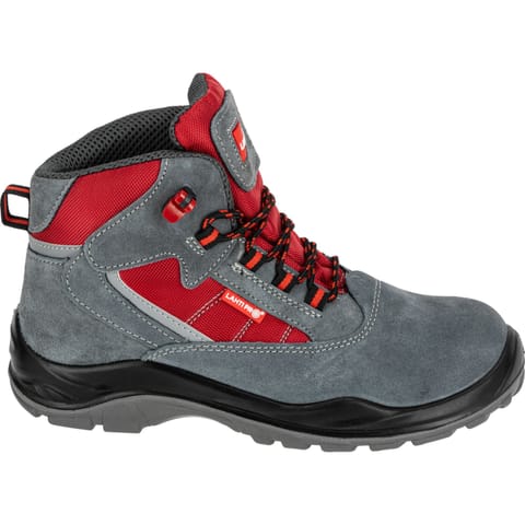 ⁨ANKLE SHOES, SUEDE/OXFORD, GREY-RED,S1 P FO SR,"45",CE,LAHTI⁩ at Wasserman.eu