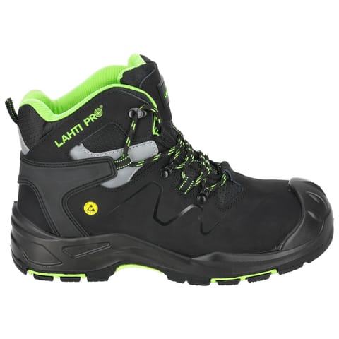 ⁨ANKLE SHOES, NUBUCK, BLACK-GREEN, S3 FO HRO SR,"47",CE,LAHTI⁩ at Wasserman.eu